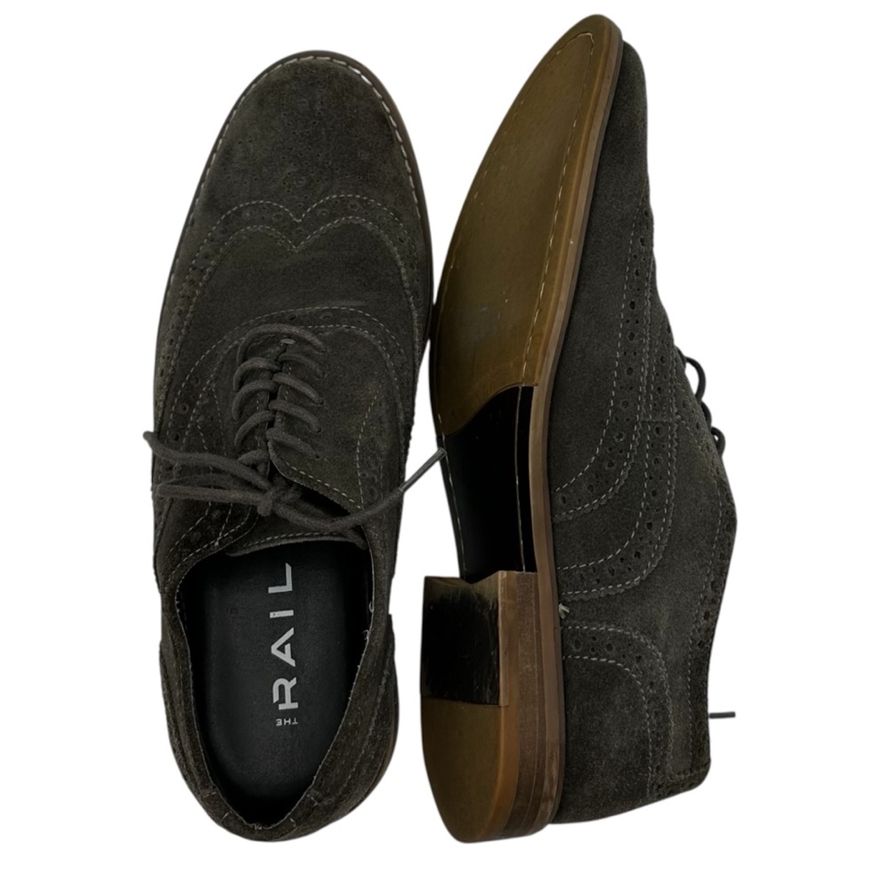 The Rail Suede Wingtip Oxford Shoes Size 40 Brown Brogue - Picture 5 of 8